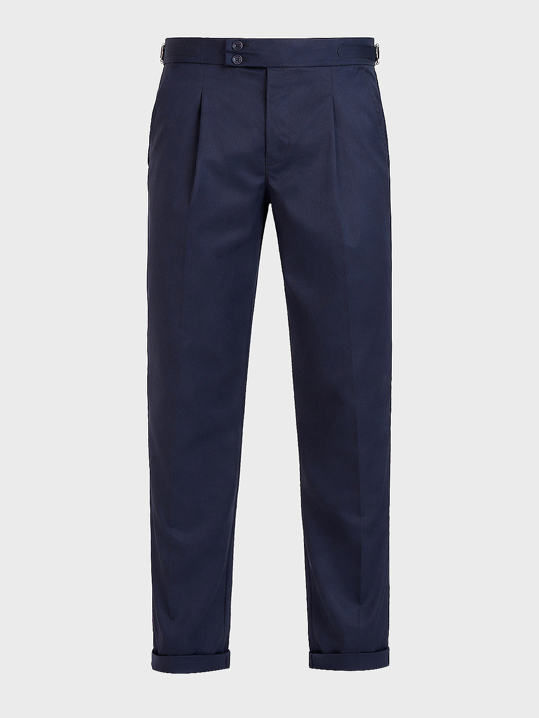 Men's Blue Relaxed Fit Utility Solid Trousers