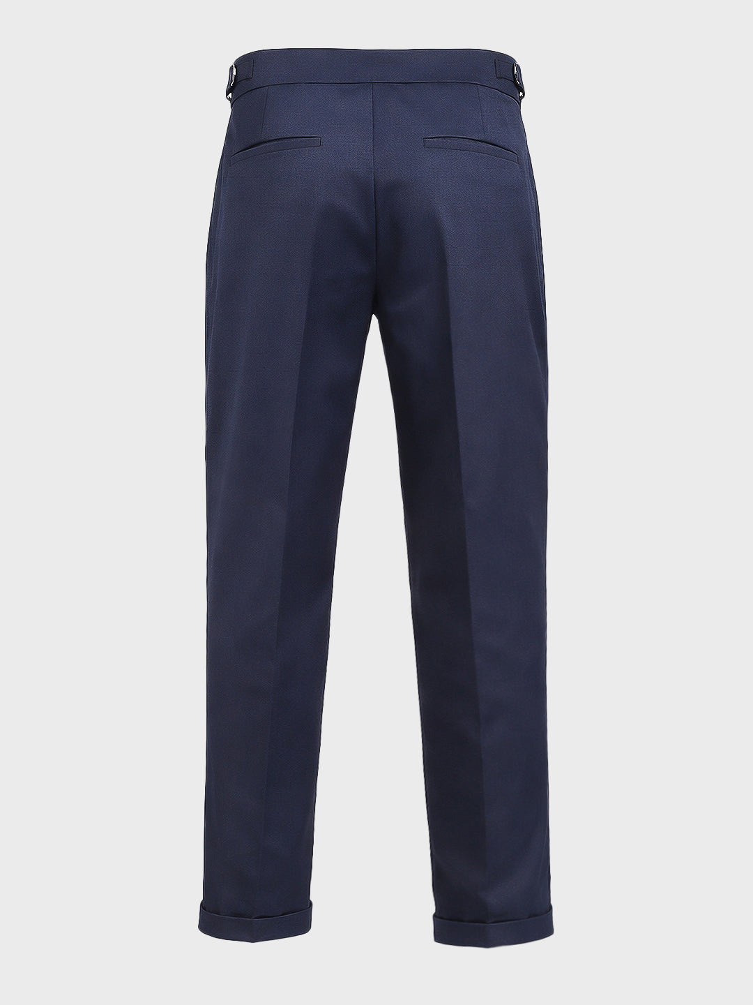 Men's Blue Relaxed Fit Utility Solid Trousers