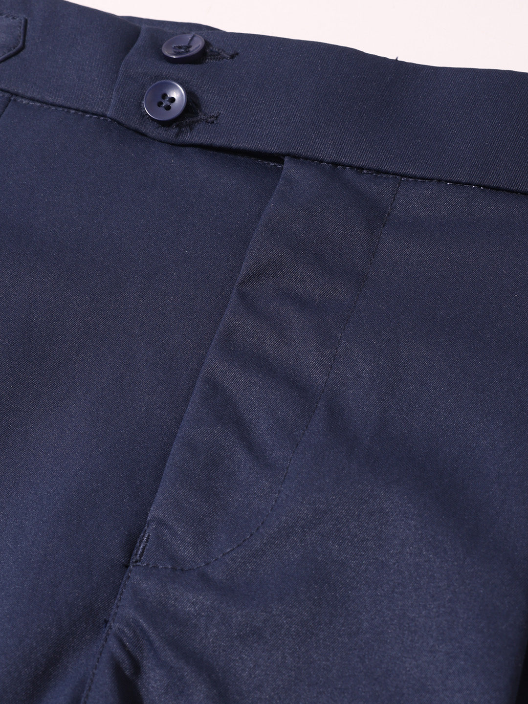 Men's Blue Relaxed Fit Utility Solid Trousers