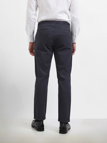 Men's Grey Relaxed Fit Utility Solid Trousers
