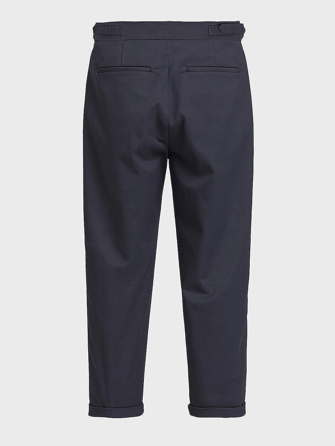 Men's Grey Relaxed Fit Utility Solid Trousers