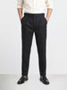 Men's Black Relaxed Fit Utility Solid Trousers