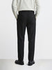 Men's Black Relaxed Fit Utility Solid Trousers