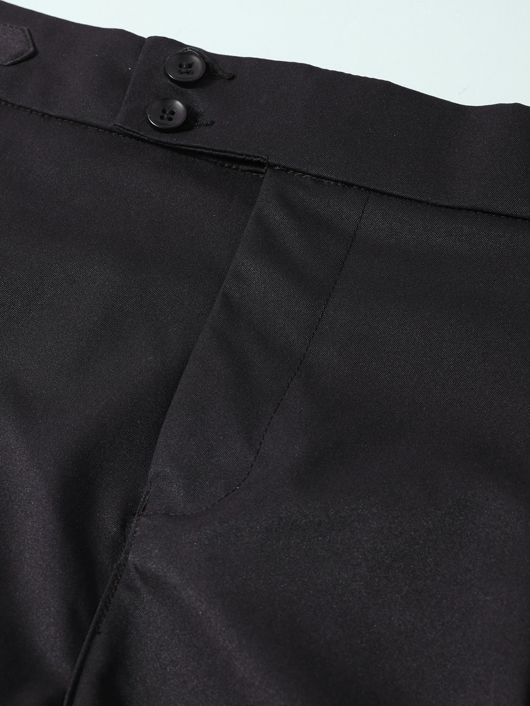 Men's Black Relaxed Fit Utility Solid Trousers