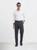 Men's Grey Relaxed Fit Utility Solid Trousers