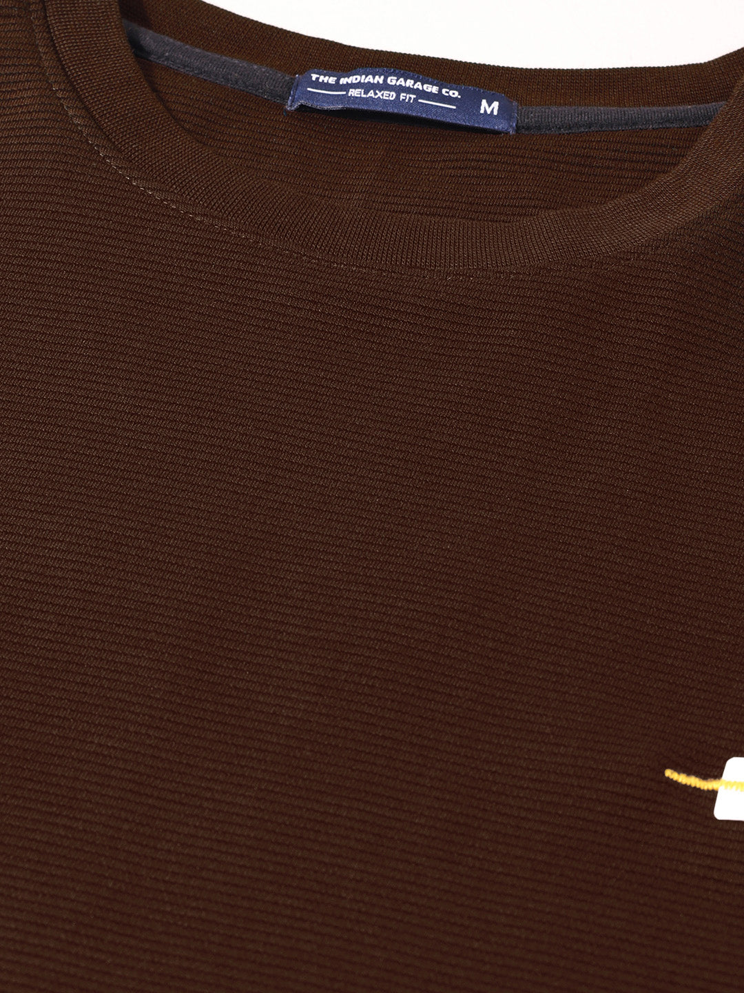 Men's Brown Relaxed Fit Solid Casual T-Shirts