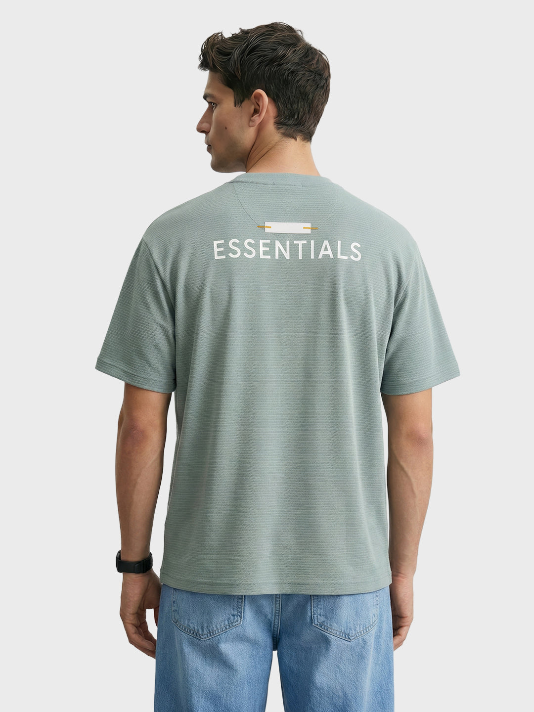 Men's Green Relaxed Fit Solid Casual T-Shirts