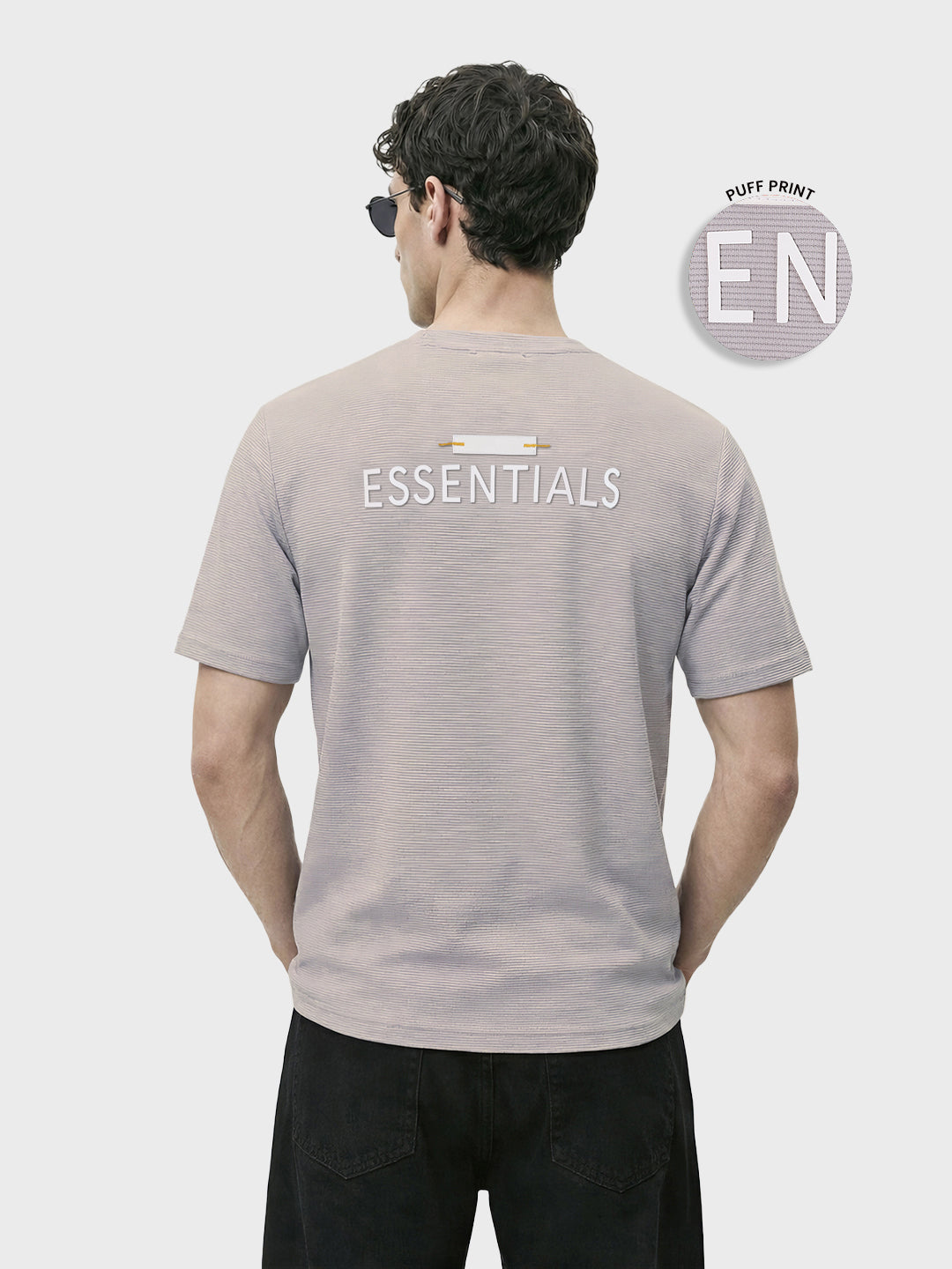 Men's Grey Relaxed Fit Solid Casual T-Shirts