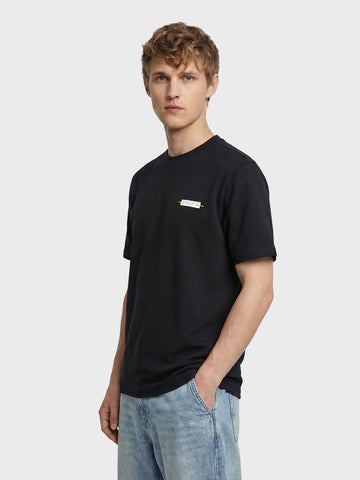 Men's Black Relaxed Fit Solid Casual T-Shirts