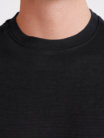 Men's Black Relaxed Fit Solid Casual T-Shirts