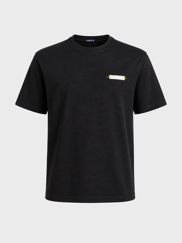 Men's Black Relaxed Fit Solid Casual T-Shirts