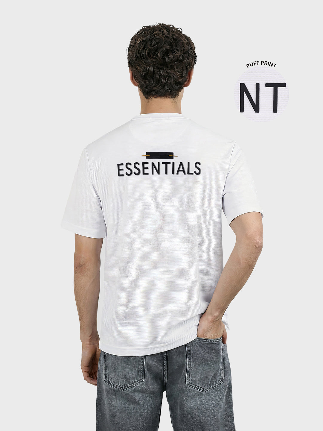 Men's White Relaxed Fit Solid Casual T-Shirts