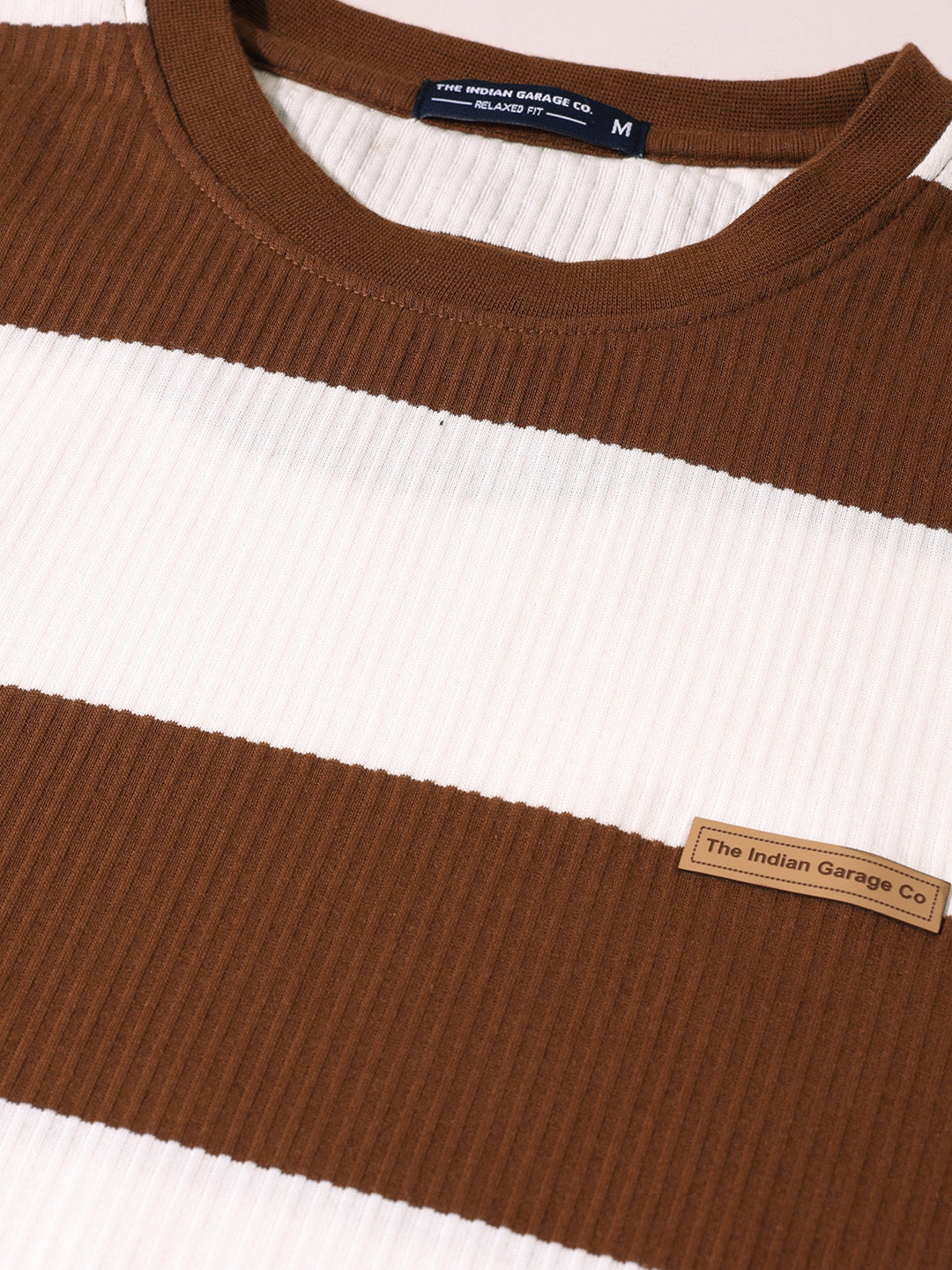 Men's Brown Relaxed Fit Solid Casual T-Shirts