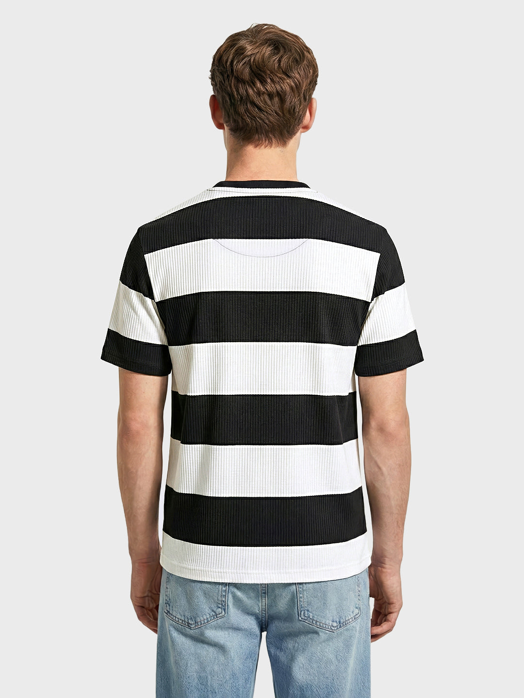 Men's Black Relaxed Fit Solid Casual T-Shirts