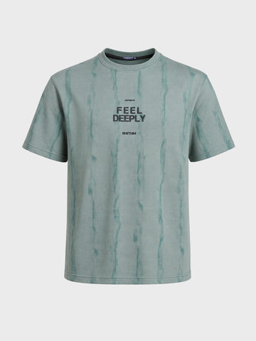 Men's Green Relaxed Fit Printed Casual T-Shirts
