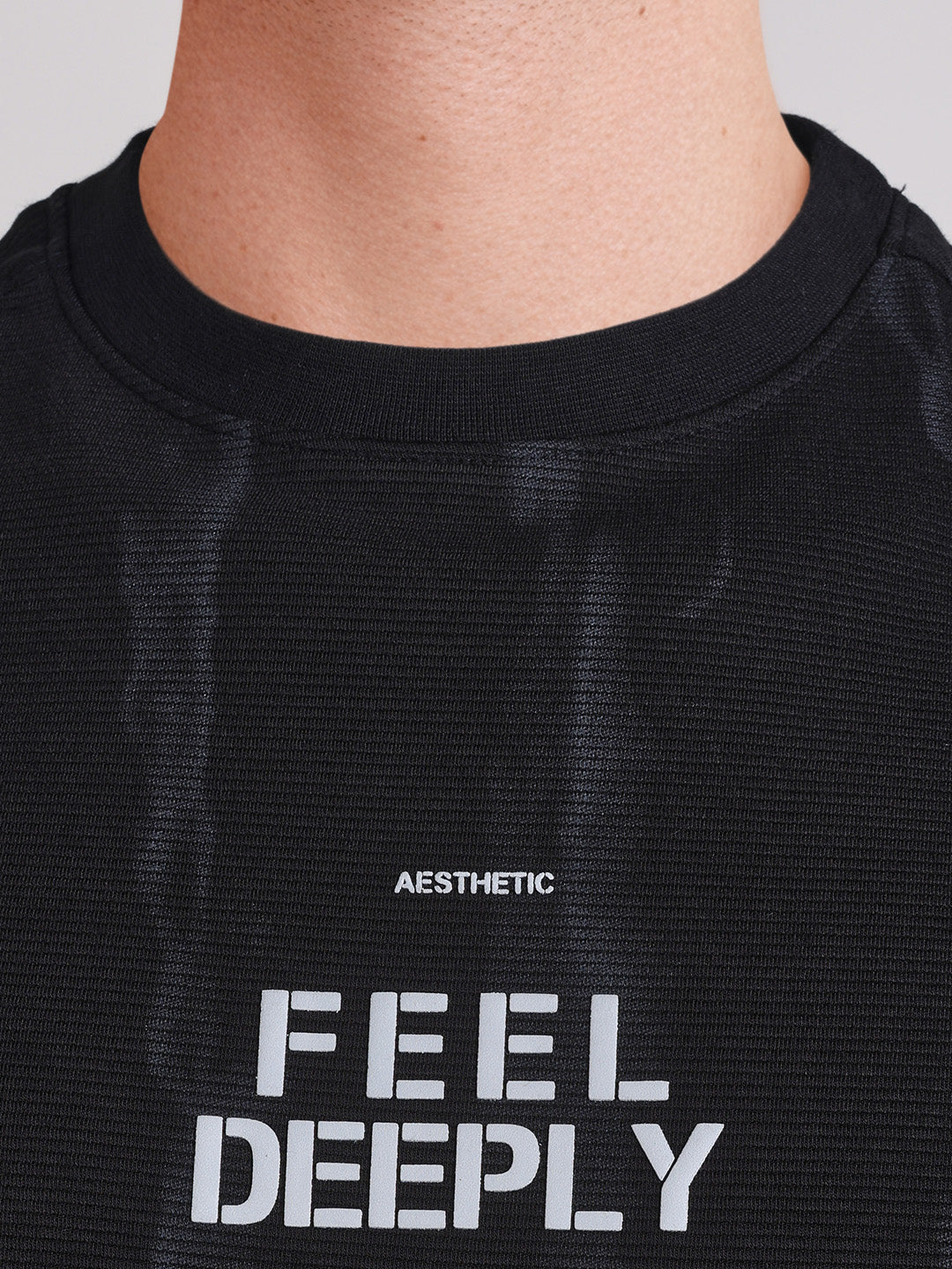 Men's Black Relaxed Fit Printed Casual T-Shirts