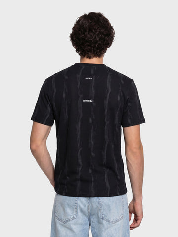 Men's Black Relaxed Fit Printed Casual T-Shirts