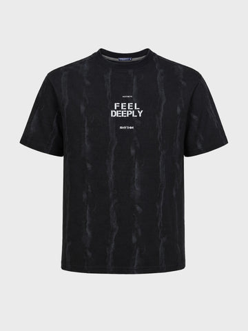 Men's Black Relaxed Fit Printed Casual T-Shirts