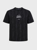 Men's Black Relaxed Fit Printed Casual T-Shirts