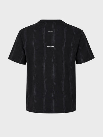 Men's Black Relaxed Fit Printed Casual T-Shirts