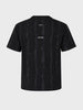 Men's Black Relaxed Fit Printed Casual T-Shirts