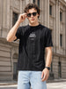 Men's Black Relaxed Fit Printed Casual T-Shirts
