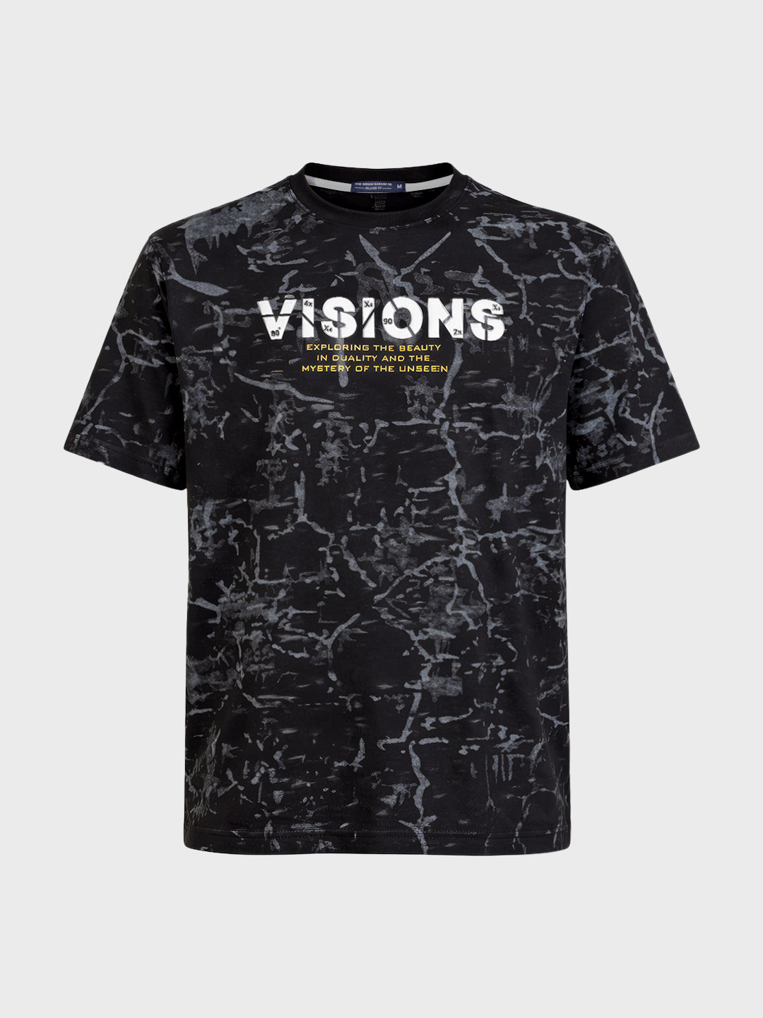 Men's Black Relaxed Fit Printed Casual T-Shirts