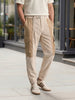 Men's White Loose Tapered Fit Solid Casual Jogger