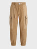 Men's Khaki Loose Tapered Fit Solid Casual Joggers