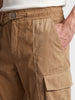 Men's Brown Loose Tapered Fit Solid Casual Joggers