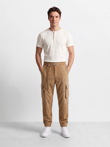 Men's Brown Loose Tapered Fit Solid Casual Joggers
