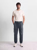 Men's Grey Loose Tapered Fit Textured Casual Joggers
