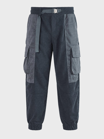 Men's Grey Loose Tapered Fit Textured Casual Joggers