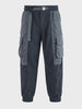 Men's Grey Loose Tapered Fit Textured Casual Joggers