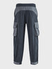 Men's Grey Loose Tapered Fit Textured Casual Joggers