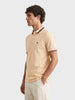 Men's Beige Regular Fit Solid Casual Polo T-Shirts