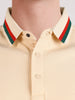 Men's Beige Regular Fit Solid Casual Polo T-Shirts