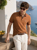 Men's Brown Regular Fit Solid Casual Polo T-Shirts