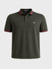 Men's Olive Regular Fit Solid Casual Polo T-Shirts