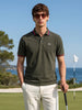 Men's Olive Regular Fit Solid Casual Polo T-Shirts