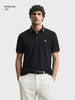Men's Black Regular Fit Solid Casual Polo T-Shirts