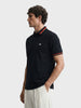 Men's Black Regular Fit Solid Casual Polo T-Shirts