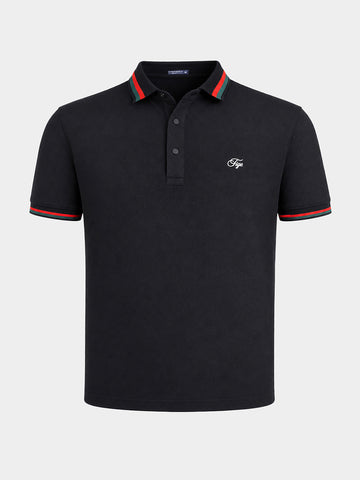 Men's Black Regular Fit Solid Casual Polo T-Shirts