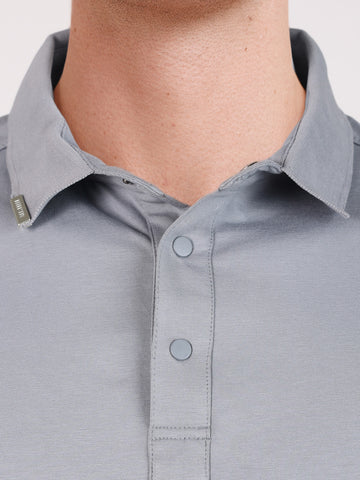 Men's Grey Regular Fit Solid Casual Polo T-Shirts