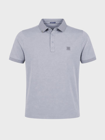 Men's Grey Regular Fit Solid Casual Polo T-Shirts