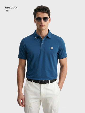 Men's Teal Regular Fit Solid Casual Polo T-Shirts