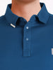 Men's Teal Regular Fit Solid Casual Polo T-Shirts