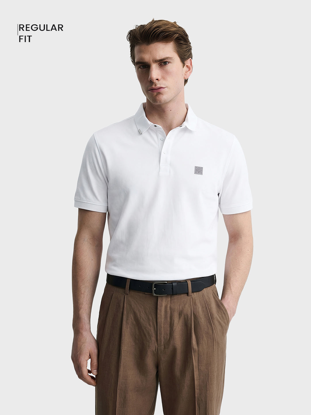 Men's White Regular Fit Solid Casual T-Shirts