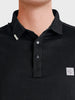 Men's Black Regular Fit Solid Casual Polo T-Shirts