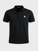 Men's Black Regular Fit Solid Casual Polo T-Shirts